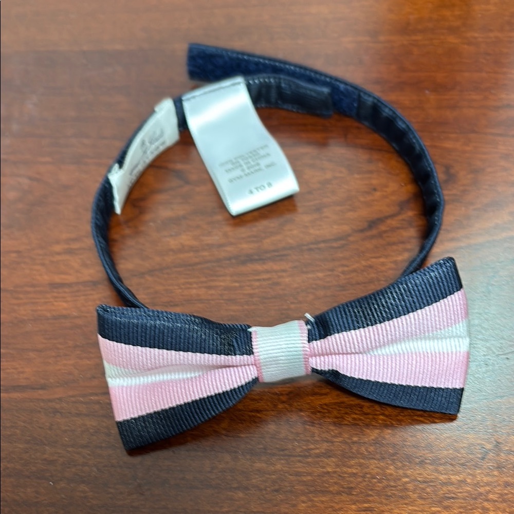 Pink and Navy Kids Bow Tie